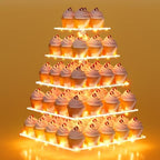weddingwish 5 Tier Acrylic Cupcake Stand with LED Light, Clear Cupcake Stand for 50 Cupcakes, Cupcake Holder Tower Dessert Table Display Set for Birthday, Baby Shower, Tea Party and Wedding Décor by weddingwish
