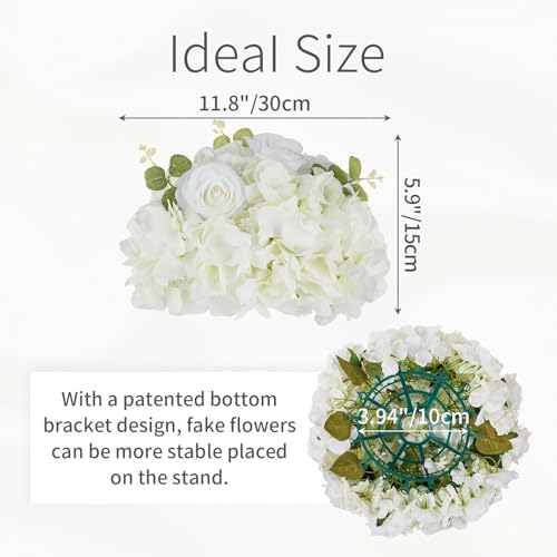White Flowers Balls for Centerpieces: 11.8in Diam, 10 Pcs - Image 7