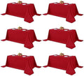 Fitable 6 Pack Red Tablecloths 90x156 Inch for 8 Foot Rectangle Tables by Fitable