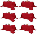 Fitable 6 Pack Red Tablecloths 90x156 Inch for 8 Foot Rectangle Tables by Fitable
