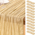 DeZerlor Champagne Cheesecloth Table Runners 12 Pack Summer Boho Runners by DeZerlor