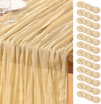 DeZerlor Champagne Cheesecloth Table Runners 12 Pack Summer Boho Runners by DeZerlor