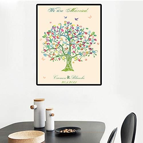 DIY Wedding Guest Book Alternative Personalized Fingerprint Wedding Tree Butterflies Guests Book with Inkpad Party Decorations-80x120cm - Image 4