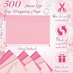 500 Sheets Light Pink Tissue Paper Bulk 15 x 20 Inch for Fall Wedding Gifts - Image 3