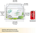 NCYP Small 10.2 x 5.9 x 7.9 Inches Silver Glass Cards Box with Slot and Lock for Micro Wedding, Birthday Party - Geometric Card Holder, Home Decorative, Slot Length 6.3'' (Glass Box Only) - Image 3