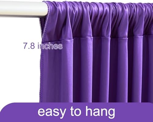 20ft x 10ft Purple Backdrop Curtain for Parties Purple Wrinkle Free Backdrop Drapes Panels for Wedding Mermaid Birthday Party Baby Shower Photo Photography Polyester Fabric Background Decoration - Image 7