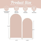 Nude Arch Backdrop Cover 2 Set - 7.2FT, 6FT Spandex Fitted Wedding Arch Stand Covers Round Top Chiara Arch Backdrop Stands Cover for Birthday Parties Banquet Photo Background Decoration - Image 2