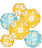 Fun Express 6" - 10" Daisy Hanging Paper Lanterns - 6 Pc by FunExpress
