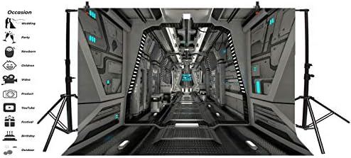 12x8ft Spaceship Interior Galaxy Decorations Backdrop Outer Space Star Space Station Astronaut Spacecraft Background Universe Adventure Asteroid Science Fiction Birthday Banner Photo Booth - Image 3