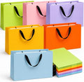 Yesland 24 Pcs Large Gift Bag with Handles, 6 Colors Kraft Paper Party Favors Gift Bag, 15.7 x 4.7 x 11 Inch Rainbow Goodie Bags for Birthday Baby Shower Holiday Wedding Business School Supplies Merchandise by Yesland