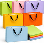 Yesland 24 Pcs Large Gift Bag with Handles, 6 Colors Kraft Paper Party Favors Gift Bag, 15.7 x 4.7 x 11 Inch Rainbow Goodie Bags for Birthday Baby Shower Holiday Wedding Business School Supplies Merchandise by Yesland
