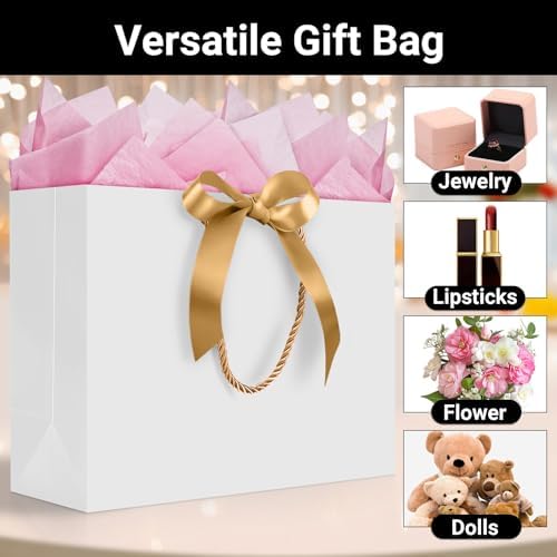 EUSOAR Gift Bags with Ribbon, 50pcs 16"x6"x12" Thank You Paper Bags with Bow Ribbon Handle, Perfect for Wedding, Baby Shower, Birthday, Anniversary, Holiday Party - Image 4