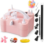 4-in-1 Electric Balloon Pump for All Balloons,Portable Dual Nozzle 600W Air Pump for Balloons,High Power Balloon Blower for Latex Foil 260q Mylar Balloon,Inflation Pool Float and Sports Balls by ziziella