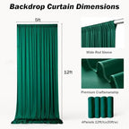 20x12 ft Forest Green Backdrop Curtains for Weddings, Birthdays and Photos - Image 6