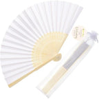 Cosweet 60 Set Wedding Hand Fans with Thank You Tags, Organza Bags by Cosweet