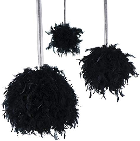 ZUCKER 18 inch Fluffy Feather Hanging Pom Pom - Hanging Decor for Party, Wedding, Baby Shower or Home Decor (Black) - Image 2