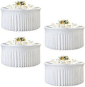 4 Pack 132 inch White Round Tablecloth, Fitted Tablecloths for 6 FT Round Tables, Spandex Table Cloths for Circle Tables for Wedding Photography Party Professional Events 16th Birthday Decorations by Creativepartyuniquedecorat