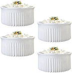 4 Pack 132 inch White Round Tablecloth, Fitted Tablecloths for 6 FT Round Tables, Spandex Table Cloths for Circle Tables for Wedding Photography Party Professional Events 16th Birthday Decorations by Creativepartyuniquedecorat