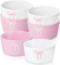 Boao 6 Pcs Small Gift Basket Pink White Bow Baskets for Gifts 8"x 5" by Boao