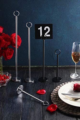 New Star Foodservice Ring-Clip Table Number Holder / Place Card Stand, 12 Inch, Black Finish, Set of 12 (Pack of 2) - Image 5
