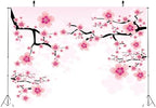 BELECO 9X6ft Fabric Pink Cherry Blossoms Backdrop Watercolor Sakura Spring Romantic Cherry Blossom Floral Background Valentine's Day Shoot Birthday Baby Shower Party Decoration Kids Girls Photo Prop - Image 5