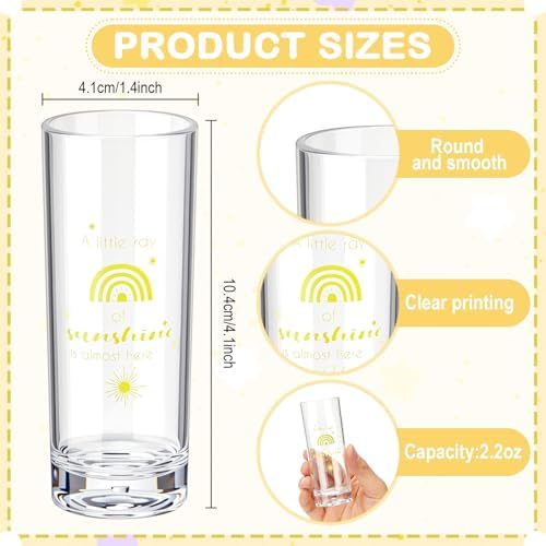 Sliner 50 Sets Baby Shower Sunshine Shot Glass Gift Bulk for Guests - Image 3