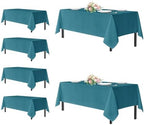 sancua Teal Tablecloths Rectangle, 6 Pack Table Cloth for 8 Foot Tables by sancua