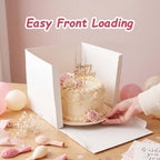CRUGLA 24 Pack 10x10x10 Cake Boxes, White Bakery Window Boxes - Image 4