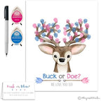 Deer Themed Gender Reveal Fingerprint Guestbook Alternative, 8.5x11 Inches, Pink & Blue - Image 6