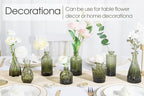 TBWIND 12pcs Green Glass Bud Vases Set, Small Vases for Flowers - Image 3