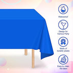 32 Pack Blue Plastic Tablecloth for Rectangle Tables, Premium Decorative Royal Blue Disposable Table Cloths for Parties, Rectangle Party Table Cover for Birthday, Wedding, Anniversary, 54 x 108 Inch - Image 3