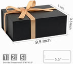 Black Birthday Gift Box with Magnetic Lid for Presents, 9.5"x7"x3.5" - Image 2