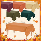 Jinei 24 Pcs Fall Plastic Tablecloth Thanksgiving Table Cover Disposable - Image 2