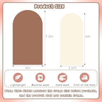 2PCS Arch Backdrop Covers Mocha Brown Cream Color (7.2ft+6ft) , Spandex Fitted Arch Stand Covers Background for Wedding Baby Shower Birthday Bridal Shower Party Decorations (Only Covers) - Image 6