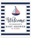 Andaz Press Personalized Large Canvas Baby Shower Welcome Sign, 16 x 20 Inches, Nautical Sail Boat, Guestbook Alternative, Custom Baby Shower Sign, for Nautical Baby Shower, Baby Sprinkle Theme by AndazPress