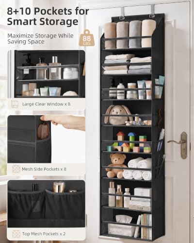 STORAGE MANIAC Over Door Organizer Hanging Shelves Large Clear Deep Pockets - Image 5