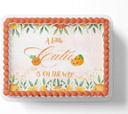 A Little Cutie Is On The Way Edible Sheet Cake Topper – Orange Theme Baby Shower Decoration, Tangerine Fruit Design, 1st Birthday or Baby Shower Party Supplies, Citrus, Tangerine (1/4 Sheet) by Unknown