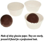 CybrTrayd No.6 Glassine Paper Approximately 14,000 Pieces – 1-1/4” Base, 7/8” Wall Candy Cups, White - Image 2