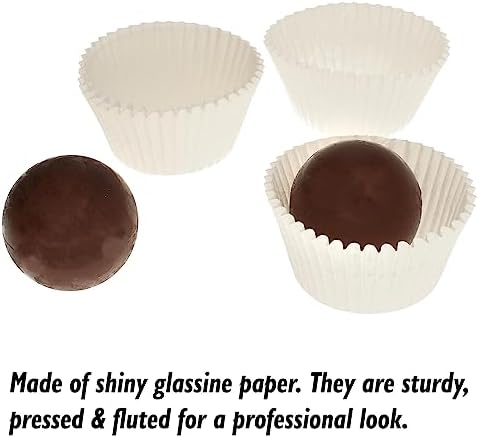 CybrTrayd No.6 Glassine Paper Approximately 14,000 Pieces – 1-1/4” Base, 7/8” Wall Candy Cups, White - Image 2