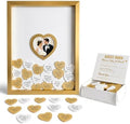 Gold Wedding Guest Book Alternative, Guest Book Wedding Reception, Wedding Guest Book with Wooden Hearts Guest Book Signs for Wedding Anniversary Birthday Party Baby Shower by Unknown