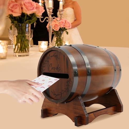 DYRABREST Wooden Wedding Card Box, Mailbox Style Card Holder for Wedding, Party, Holiday, Rustic Decor for Reception, Engagement, Baby Shower - for Guests and Couples - Image 7