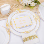 Hioasis 210 Pcs White Gold Plates for Party - Image 4