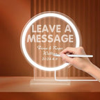 USB Acrylic Leave A Message Table Sign for Audio Guest Book Phone with Neon Table Sign for Wedding Party Birthdays Rentals Confessions Special Occasions (White) - Image 3