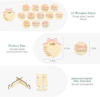 Monthly Baby Milestone Cards for Girls – 13 Wooden 3D Milestone Discs with Hello World Birth Announcement Sign – Newborn Photo Props for Baby Girl - Image 6