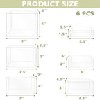 6Pcs Buffet Risers, Food Risers for Buffet Table, Acrylic Cube Display Risers with Hollow Bottom, Food Display Stand for Party Jewelry Dessert Figures (Size 5.5",6",6.5",7",7.5",8") - Image 3