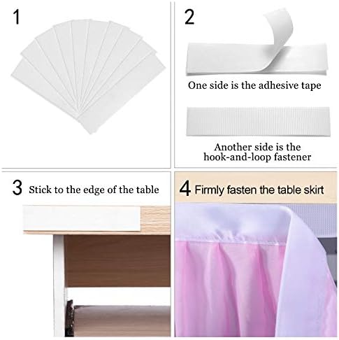 Mermaid Tulle Table Skirt for Rectangle or Round Table Tutu Chiffon Tablecloth for Birthday, Baby Shower, Wedding, Party Decoration (Rainbow, L 9ft, H 30in) - Image 5