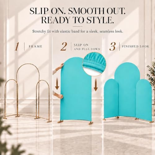 Set of 3 Stretchy Wedding Arch Backdrop Covers, 7.2FT, 6.6FT & 6FT - Image 5