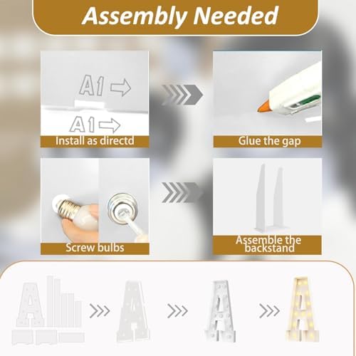 Ledido Easy-Assemble 4FT Warm White Marquee Light Up Number 21 for Birthday - Image 3