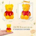 50 Pcs Bear Baby Shower Candle Favors for Guest Bear Party Favors Baby Shower Candles Bulk for Gifts Party Decorations (Yellow) - Image 2