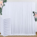 50 ft x 10 ft Wrinkle Free White Backdrop Curtain for Wedding Parties, Polyester Photo Backdrop Drapes for Baby Shower Birthday Party Backdrop Stand, Bulk Thick Background Curtains, 5x10FT 10 Panels by Outpain